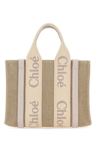 Multicolor Linen Small Woody Shopping Bag - Chloé - Modalova