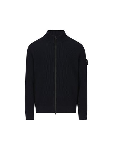 Logo Patch Zip-up Ribbed Cardigan - Stone Island - Modalova