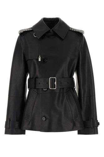 Burberry Black Leather Jacket - Burberry - Modalova