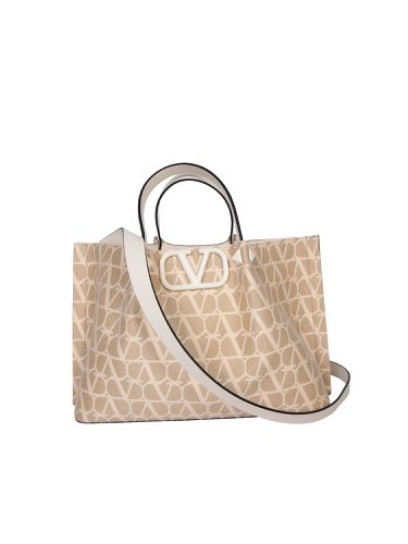 Valentino Vlogo Beige Tote Bag - Valentino - Modalova