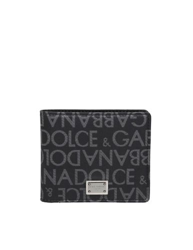 Wallet In Jacquard Fabric With Logo - Dolce & Gabbana - Modalova