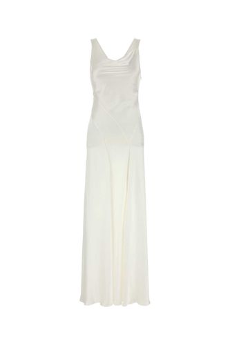 White Satin Long Dress - Alberta Ferretti - Modalova