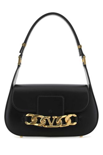 Black Leather Vlogo Chain Shoulder Bag - Valentino Garavani - Modalova
