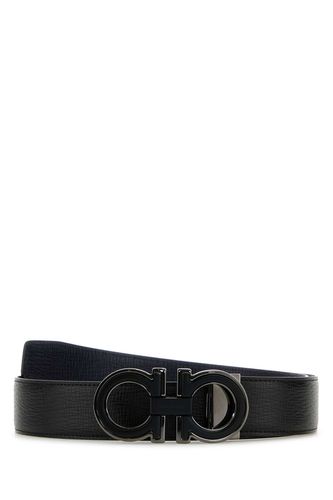 Black Leather Reversible Belt - Ferragamo - Modalova