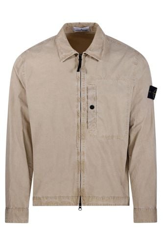 Compass Patch Zip-up Shirt Jacket - Stone Island - Modalova