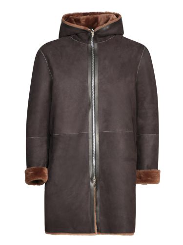 Long Leather Sheepskin Coat - Tagliatore - Modalova