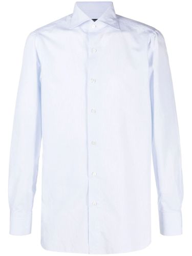 White And Light Blue Cotton Shirt - Finamore - Modalova