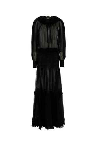 Black Muslin Long Dress - Saint Laurent - Modalova