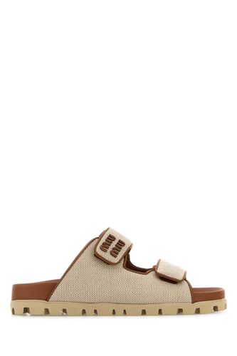 Miu Miu Two-tone Canvas Slippers - Miu Miu - Modalova