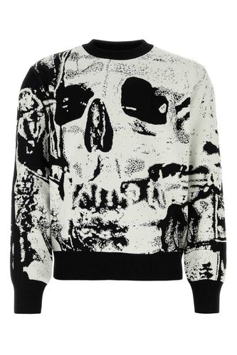 Embroidered Cotton Blend Sweater - Alexander McQueen - Modalova