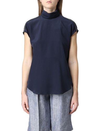 Stripe-detailed High Neck Top - Brunello Cucinelli - Modalova