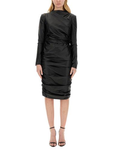 Tom Ford Ruched Leather Midi Dress - Tom Ford - Modalova