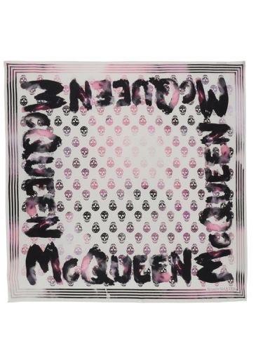 Biker Watercolour Graffiti Print Scarf - Alexander McQueen - Modalova