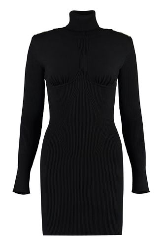 Knitted Turtleneck Dress - Elisabetta Franchi - Modalova