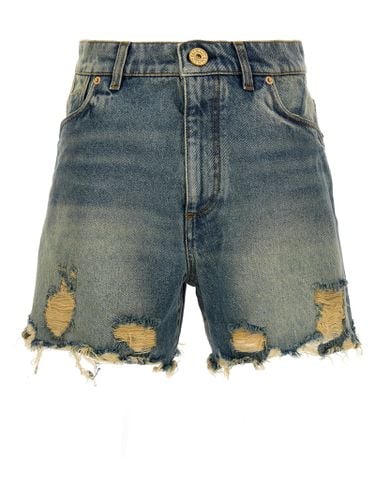 Balmain Distressed Denim Shorts - Balmain - Modalova