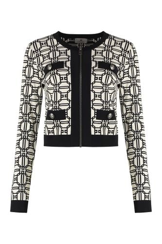 Jacquard Knit Cardigan - Elisabetta Franchi - Modalova