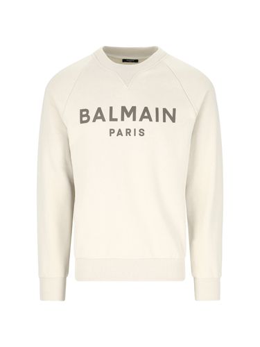 Logo Printed Crewneck Sweatshirt - Balmain - Modalova