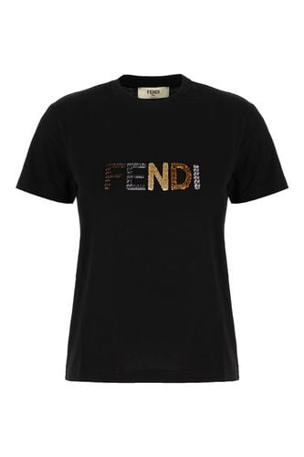 Fendi Black Cotton T-shirt - Fendi - Modalova