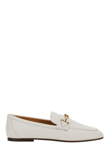 Loafers With Gold-tone Double t Detail In Leather Woman - Tod's - Modalova