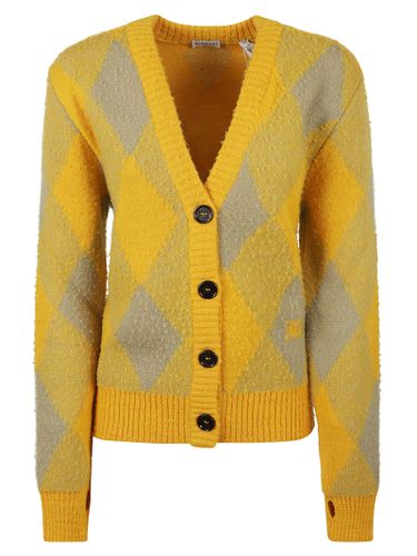 Diamond Patterned Rib Trim Cardigan - Burberry - Modalova