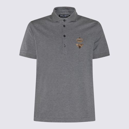 Grey Cotton Blend Polo Shirt - Dolce & Gabbana - Modalova