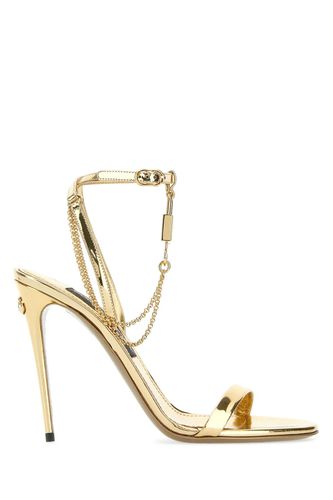 Gold Leather Keira Sandals - Dolce & Gabbana - Modalova