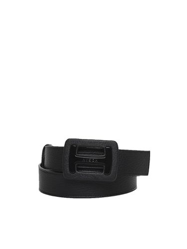 Leather Belt With Rectangular Buckle - Hogan - Modalova