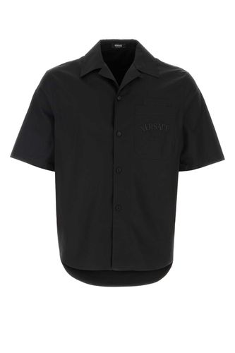 Versace Black Poplin Shirt - Versace - Modalova