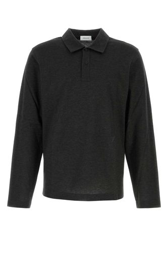 Graphite Cotton Blend Polo Shirt - Ferragamo - Modalova