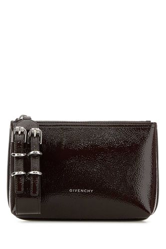 Dark Brown Leather Voyou Pouch - Givenchy - Modalova