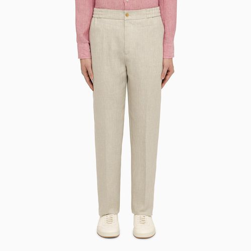 Etro Regular White Linen Trousers - Etro - Modalova