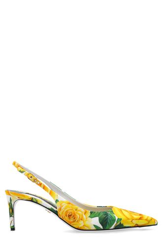 Floral Printed Slingbacks - Dolce & Gabbana - Modalova