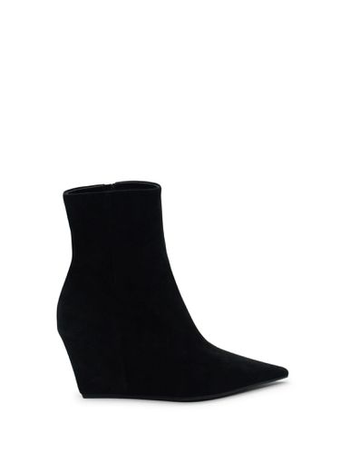 Suede Pointed Toe Heel Ankle Boot - Vic Matié - Modalova