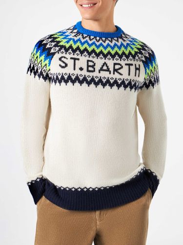 Man Brushed Sweater With Icelandic Jacquard - MC2 Saint Barth - Modalova