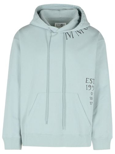 Light Blue Cotton Sweatshirt - MM6 Maison Margiela - Modalova