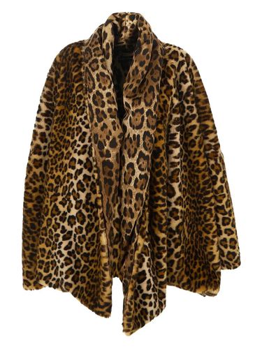 Leopard Print Faux Fur Cape Coat - Dolce & Gabbana - Modalova