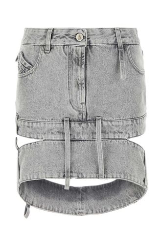 Light Grey Denim Mini Skirt - The Attico - Modalova