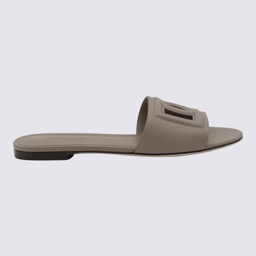 Dolce & Gabbana Grey Leather Flat - Dolce & Gabbana - Modalova