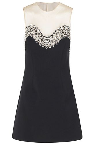 Wave Embroidery Neckline Detail Mini Dress - David Koma - Modalova