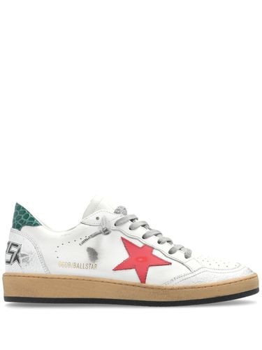 Ballstar Leather Upper And Star Crack Toe And Spur Cocco Printed Heel - Golden Goose - Modalova