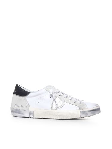 Parisx Sneakers In Leather With Contrasting Heel Tab - Philippe Model - Modalova