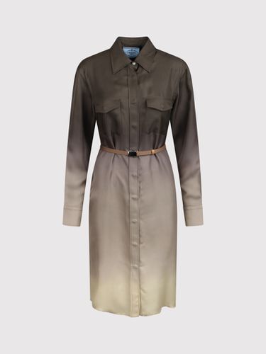 Prada Gradient Silk Shirtdress - Prada - Modalova