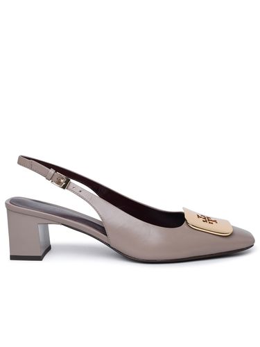 Georgia Taupe Leather Slingbacks - Tory Burch - Modalova