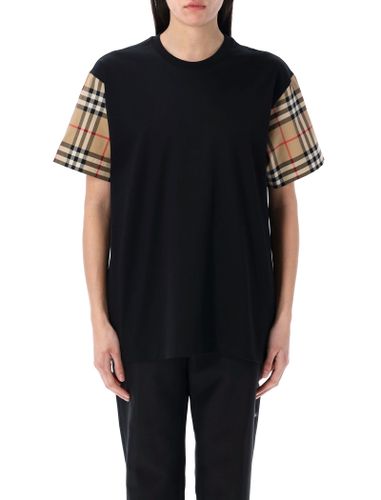 Check Sleeve Cotton T-shirt - Burberry London - Modalova