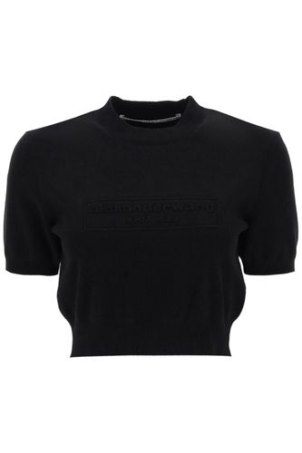 Cropped Top With Embossed Logo - Alexander Wang - Modalova
