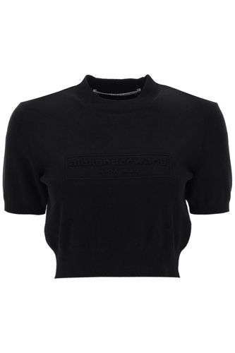 Embossed Logo Ribbed T-shirt - Alexander Wang - Modalova