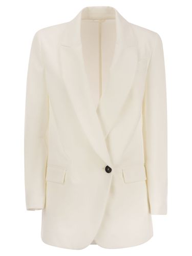 Stretch Cotton Interlock Couture Jacket With Jewellery - Brunello Cucinelli - Modalova