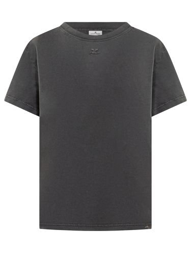 Courrèges Graphite Cotton T-shirt - Courrèges - Modalova