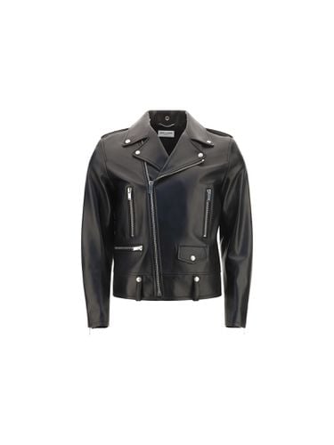 Leather Motorcycle Jacket - Saint Laurent - Modalova