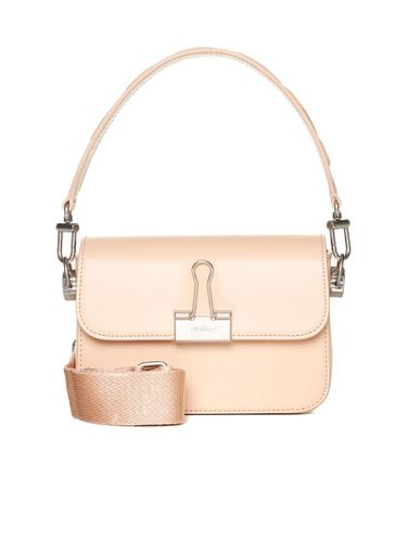 Plain Binder Leather Shoulder Bag - Off-White - Modalova